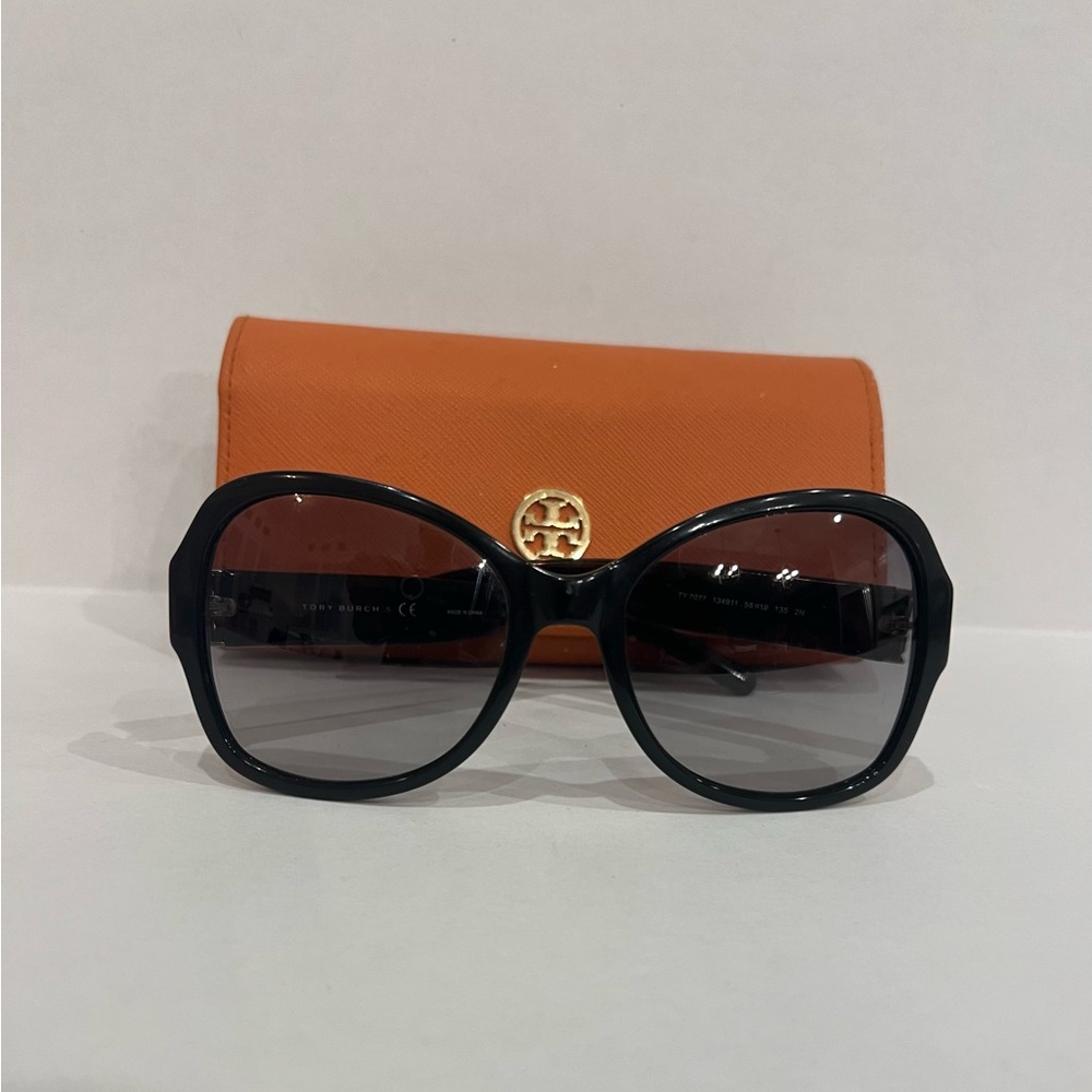 Tory Burch Black Sunglasses with Orange Case